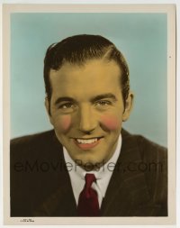 3m091 JOHN PAYNE Color-Glos 8x10.25 still 1940s head & shoulders smiling portrait in suit & tie!