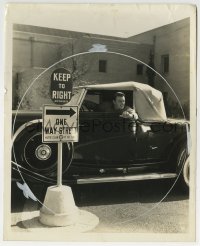 3m601 LEW AYRES 8x10 still 1930s driving wrong way in his convertible car at Fox Movietone City!