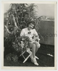 3m627 LOUISE CAMPBELL 8.25x10 still 1939 candid on the set of Emergency Squad by Christmas tree!