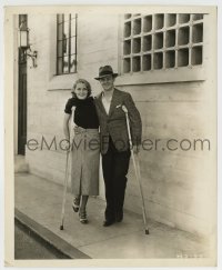 3m680 MIRIAM JORDAN/HOWARD LALLY 8.25x10 still 1930s they both have wounded feet & crutches!