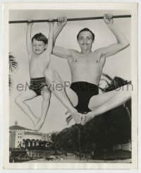 3m681 MISCHA AUER 8.25x10 still 1939 celebrating Father's Day with his son doing funny tricks!