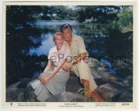 3m099 MOGAMBO color 8x10 still #8 1953 great portrait of Clark Gable & sexy Grace Kelly by lake!
