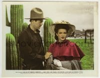 3m101 MY DARLING CLEMENTINE color 8x10.25 still 1946 c/u of Henry Fonda & Cathy Downs by cactus!