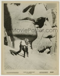 3m722 NORTH BY NORTHWEST 8x10.25 still 1959 best Cary Grant & Saint on Mt. Rushmore, Hitchcock!