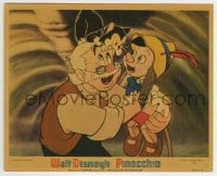 3m107 PINOCCHIO color 8x10 still 1940 Disney classic cartoon, c/u w/ Gepetto & Figaro inside whale!