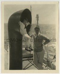 3m799 RAOUL WALSH 8x10 still 1930s the great director with kid in Navy sailor suit on ship!
