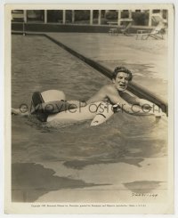 3m821 ROBERT PRESTON 8.25x10 still 1939 in swimming pool on water polo pony after making Beau Geste!