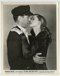 3m915 TO HAVE & HAVE NOT 8x10.25 still 1944 Humphrey Bogart & sexy Lauren Bacall about to kiss!