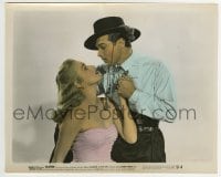 3m116 VALENTINO color 8x10 still 1951 best romantic close up of Anthony Dexter & Eleanor Parker!