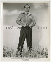3m981 WILD HARVEST 8.25x10 still 1947 great portrait of Alan Ladd with partially unbuttoned shirt!