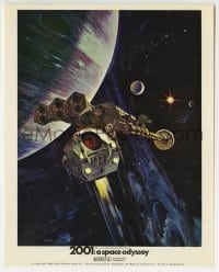 3m064 2001: A SPACE ODYSSEY Cinerama color English FOH LC 1968 Kubrick, vertical art by Bob McCall!