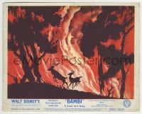 3m067 BAMBI color English FOH LC 1942 Walt Disney cartoon deer classic, fleeing the forest fire!