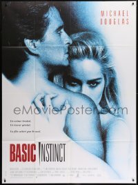 3p606 BASIC INSTINCT French 1p 1992 Paul Verhoeven directed, Michael Douglas & sexy Sharon Stone!
