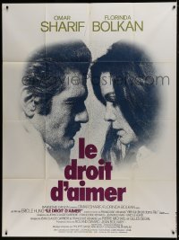 3p629 BRAINWASHED French 1p 1972 Le droit d'aimer, c/u of Omar Sharif & Florinda Bolkan!