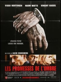 3p685 EASTERN PROMISES French 1p 2007 Cronenberg, Mortensen, Naomi Watts, Cassel, tattooed hands!