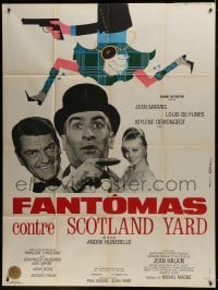3p700 FANTOMAS AGAINST SCOTLAND YARD French 1p 1967 Marais, De Funes, Demongeot, wacky Rau art!