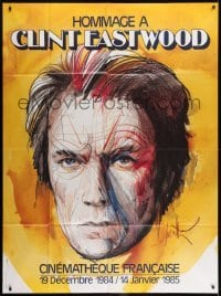 3p738 HOMMAGE A CLINT EASTWOOD French 1p 1984 Raymond Moretti headshot art of the man himself!