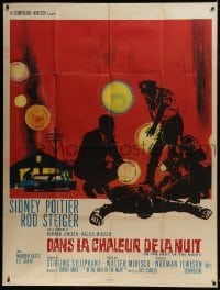 3p749 IN THE HEAT OF THE NIGHT French 1p 1968 Sidney Poitier, Rod Steiger, crime classic, cool art!