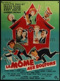 3p766 LA MOME AUX BOUTONS French 1p 1958 great Boris Grinsson art of the entire cast!