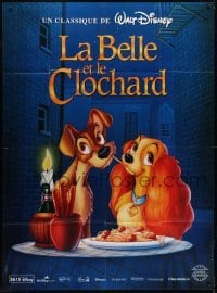 3p769 LADY & THE TRAMP French 1p R1990s Disney classic dog cartoon, best spaghetti scene!