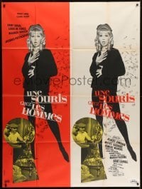 3p809 MOUSE WITH THE MEN French 1p 1964 two full-length images of sexy Dany Saval, Louis de Funes