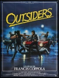 3p833 OUTSIDERS French 1p 1982 Coppola, completely different art of gangs fighting by Trebern!