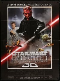 3p843 PHANTOM MENACE advance French 1p R2012 Star Wars Episode I in 3-D, different image of Darth Maul!