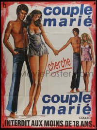 3p925 SWEDISH WIFE EXCHANGE CLUB French 1p 1972 Loris & Boumendil art of two half-naked couples!