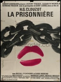 3p985 WOMAN IN CHAINS French 1p 1968 Henri Clouzot's La Prisonniere, Excoffon art of lips & chain!