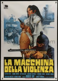3p256 BIG GAME Italian 1p 1973 different art of sexy France Nuyen with gun over masked gunman!