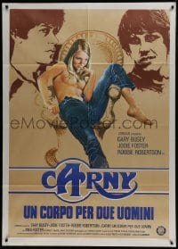 3p268 CARNY Italian 1p 1981 different art of topless Jodie Foster, Robertson, Busey, rare!