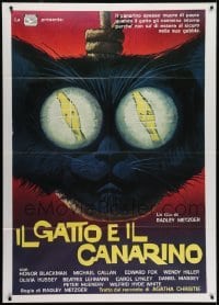 3p271 CAT & THE CANARY Italian 1p 1979 Radley Metzger, different art of cat with noose around neck!