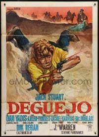 3p287 DEGUEYO Italian 1p 1966 great spaghetti western art of Jack Stuart with gun on ground!