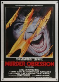 3p302 FEAR Italian 1p 1981 strange Sciotti horror art of terrified woman, Murder Obsession!