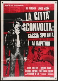 3p323 KIDNAP SYNDICATE Italian 1p 1975 full-length Luc Merenda in leather jacket with machine gun!