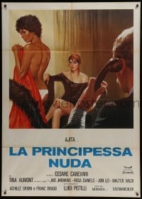 3p349 NUDE PRINCESS Italian 1p 1976 great sexy art of nearly naked Ajita Wilson & Tina Aumont!