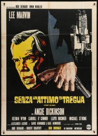 3p359 POINT BLANK Italian 1p R1974 John Boorman film noir, different art of Lee Marvin & gun!