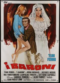 3p417 BARONS Italian 2p 1975 Tino Avelli art of Turi Ferro between bride & sexy woman!