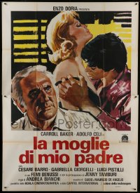 3p431 CONFESSIONS OF A FRUSTRATED HOUSEWIFE Italian 2p 1976 art of Adolfo Celi & sexy Carroll Baker!