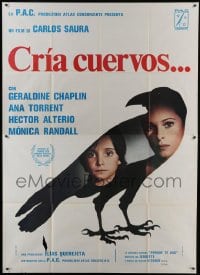 3p433 CRIA Italian 2p 1977 cool image of Geraldine Chaplin & Ana Torrent in raven silhouette!