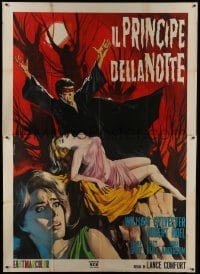 3p437 DEVILS OF DARKNESS Italian 2p 1966 different Casaro art of masked man over naked woman!