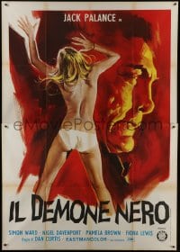 3p440 DRACULA Italian 2p 1974 art of vampire Jack Palance & his sexy near-naked victim!
