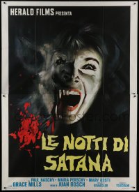 3p444 EXORCISM Italian 2p 1976 Paul Naschy, wild horror art of woman transforming into demon!