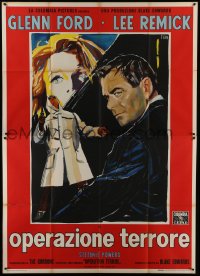 3p445 EXPERIMENT IN TERROR Italian 2p 1962 different art of Glenn Ford & Lee Remick by Ercole Brini
