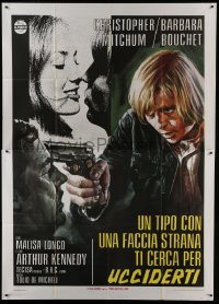 3p456 HEAVY DUES Italian 2p 1973 art of Christopher Mitchum with gun + sexy Barbara Bouchet!