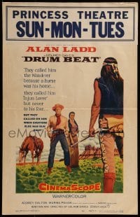 3p063 DRUM BEAT WC 1954 they called Alan Ladd Injun Lover but never to his face!