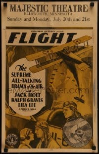 3p074 FLIGHT WC 1929 Frank Capra's supreme all-talking drama of the air, art of bi-planes & stars!