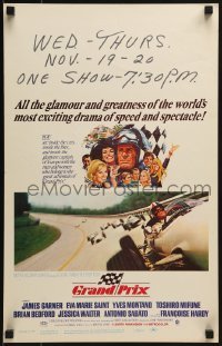 3p082 GRAND PRIX WC 1967 Formula One race car driver James Garner, artwork by Howard Terpning!