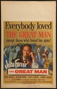 3p085 GREAT MAN WC 1957 Jose Ferrer exposes a great fake, with help from Julie London!