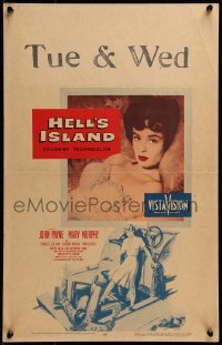 3p095 HELL'S ISLAND WC 1955 John Payne, sexiest close up portrait of Mary Murphy!